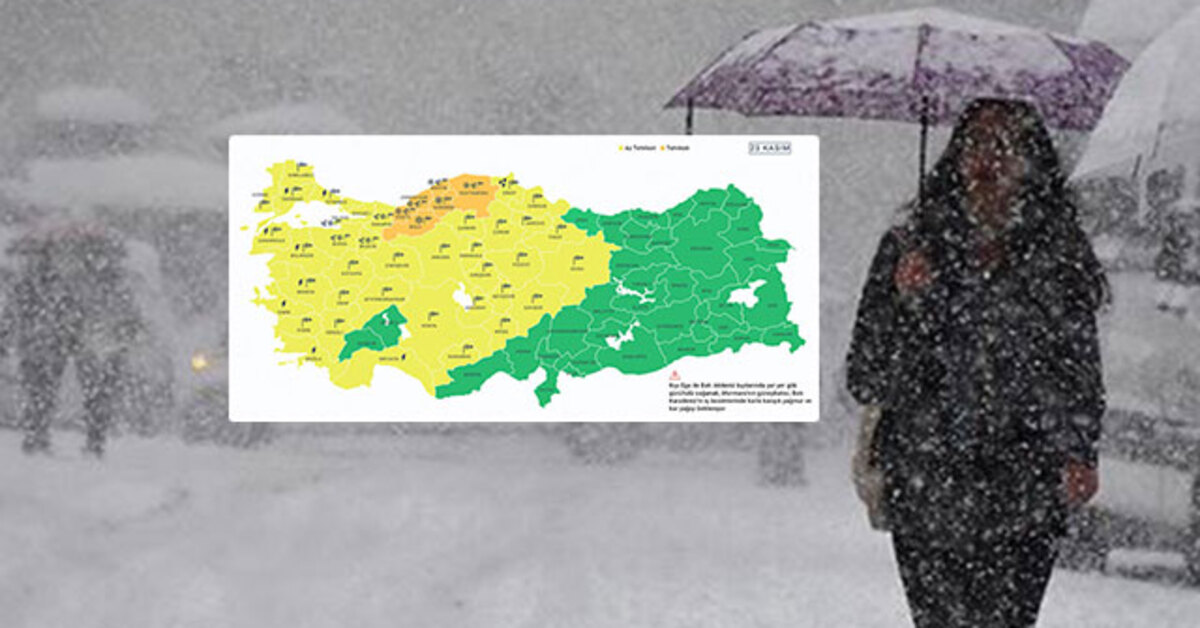Meteoroloji saat verdi! Kar, yağmur ve fırtına! 44 il için “sarı” ve “turuncu” alarm! İşte o illerimiz!